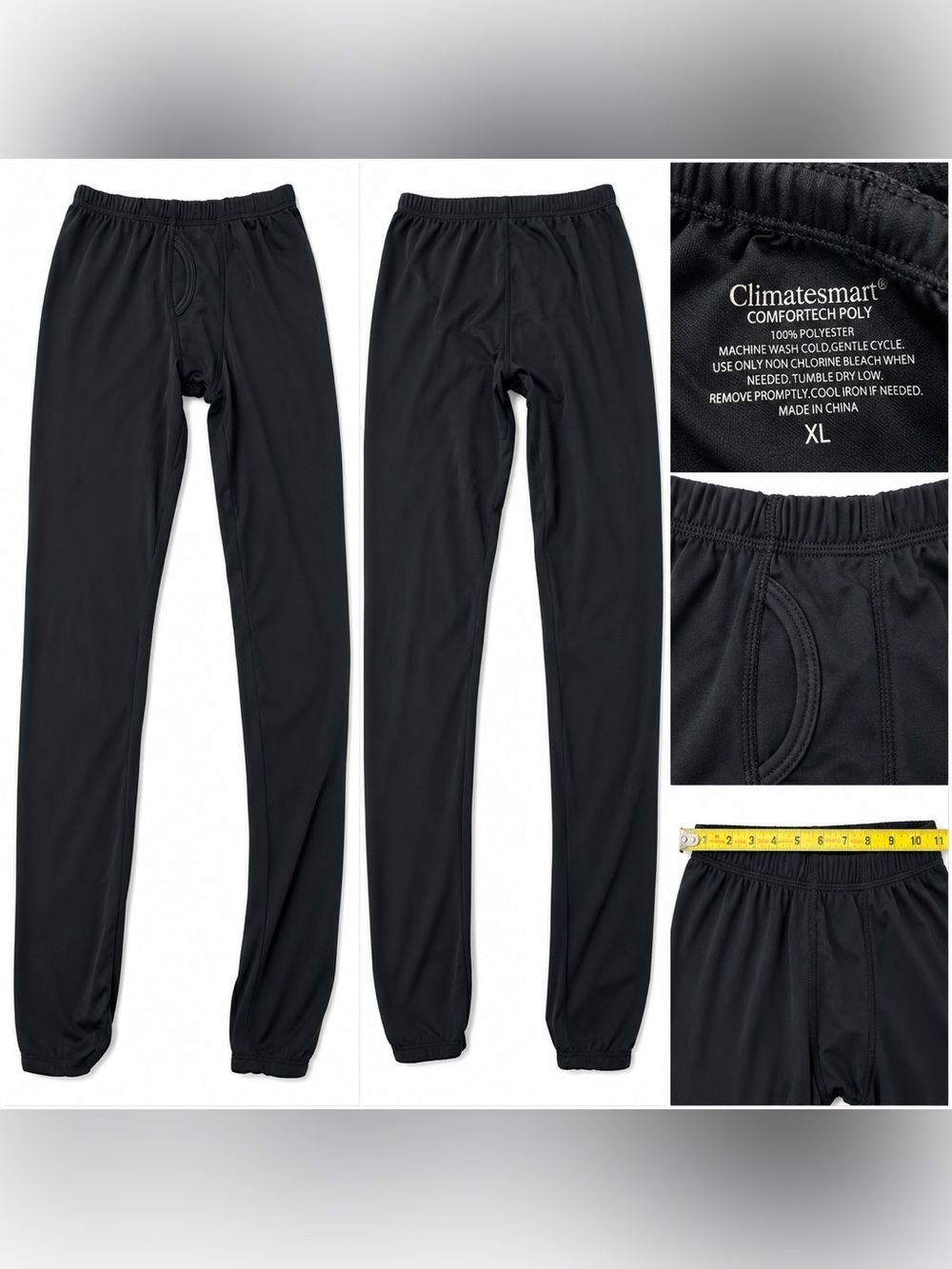 Kids Black Climatemart Comfort Poly Thermal Leggings